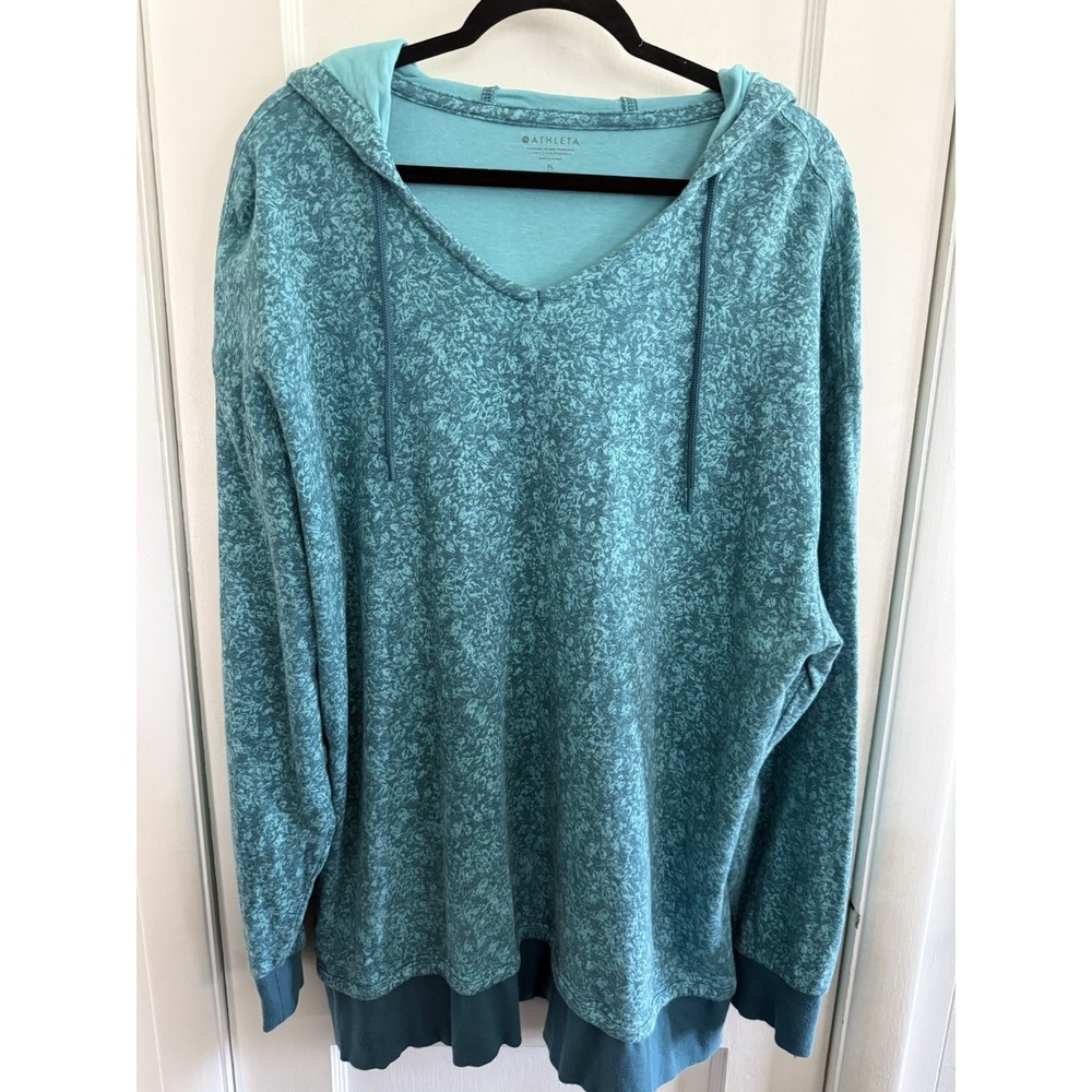 Athleta $98 Women's Sundown Alliance Hoodie XL Sweatshirt Cottage Blue Pullover - Picture 3 of 6